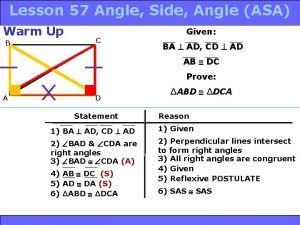 Lesson 57 Congruence Angle Side Angle ASA Triangle