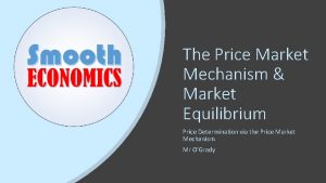 The Price Market Mechanism Market Equilibrium Price Determination