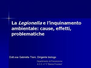 La Legionella e linquinamento ambientale cause effetti problematiche