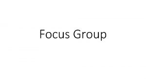 Focus Group New College magazine focus group analysis