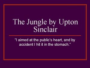 The Jungle by Upton Sinclair I aimed at