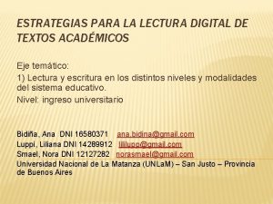 ESTRATEGIAS PARA LA LECTURA DIGITAL DE TEXTOS ACADMICOS