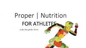 Proper Nutrition FOR ATHLETES with Marybeth Groot WHY