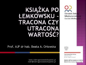 KSIKA PO EMKOWSKU TRACONA CZY UTRACONA WARTO Prof