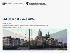 DMPonline at Uv A AUAS Maritte van Selm