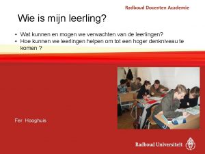 Radboud Docenten Academie Wie is mijn leerling Wat