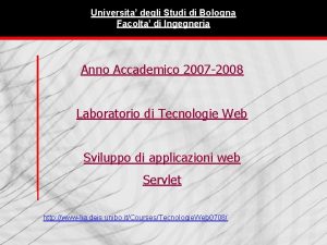 Universita degli Studi di Bologna Facolta di Ingegneria