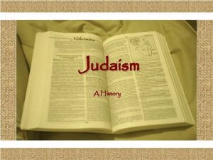Comunicacin y Gerencia Judaism A History Important Terms