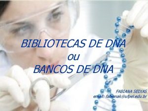 BIBLIOTECAS DE DNA ou BANCOS DE DNA FABIANA