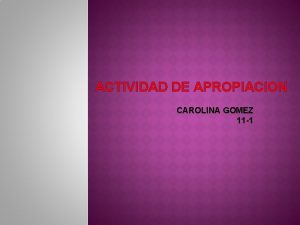 ACTIVIDAD DE APROPIACION CAROLINA GOMEZ 11 1 TIPOLOGA