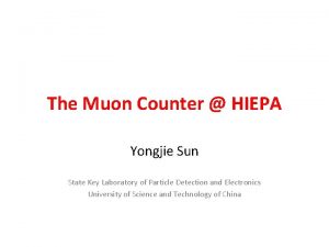 The Muon Counter HIEPA Yongjie Sun State Key