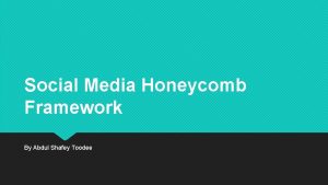 Social Media Honeycomb Framework By Abdul Shafey Toodee