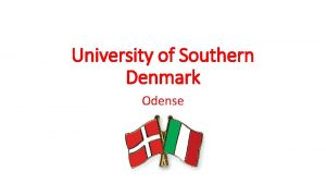 University of Southern Denmark Odense ODENSE Terza citt