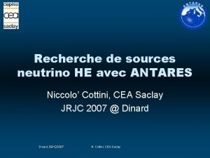 Recherche de sources neutrino HE avec ANTARES Niccolo