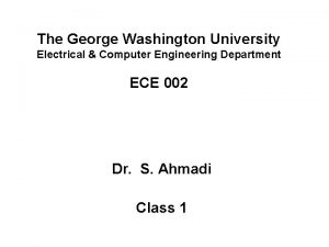 The George Washington University Electrical Computer Engineering Department