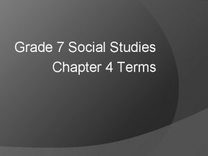 Grade 7 Social Studies Chapter 4 Terms Sectors