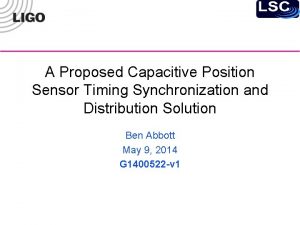 A Proposed Capacitive Position Sensor Timing Synchronization and