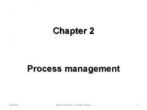 Chapter 2 Process management 162022 Ambo University Woliso