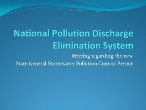 National Pollution Discharge Elimination System Briefing regarding the