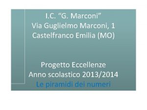 I C G Marconi Via Guglielmo Marconi 1