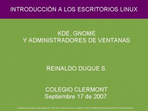INTRODUCCIN A LOS ESCRITORIOS LINUX KDE GNOME Y