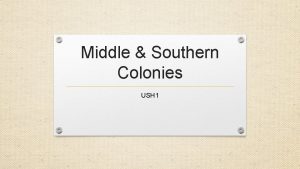 Middle Southern Colonies USH 1 New York 1664