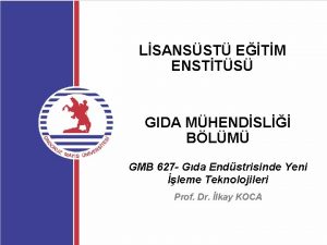 LSANSST ETM ENSTTS GIDA MHENDSL BLM GMB 627