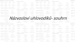 Nzvoslov uhlovodk souhrn Nzvoslov trivilnsystematick Triviln nzev dan