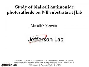 Study of bialkali antimonide photocathode on NB substrate