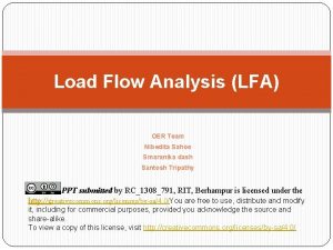 Load Flow Analysis LFA OER Team Nibedita Sahoo