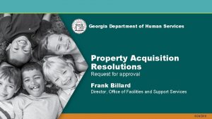 Georgia Department of Human Services Property Acquisition Resolutions