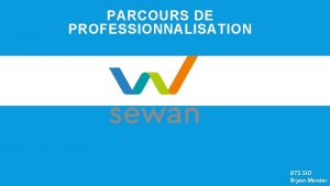 PARCOURS DE PROFESSIONNALISATION BTS SIO Bryan Mender SOMMAIRE