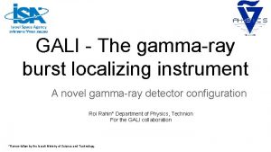 GALI The gammaray burst localizing instrument A novel