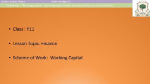 Business Section Finance Further Reading C 27 Keywords