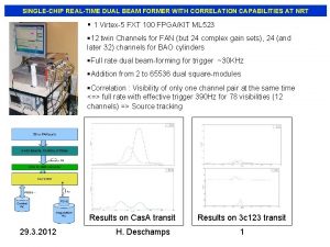 SINGLECHIP REALTIME DUAL BEAM FORMER WITH CORRELATION CAPABILITIES