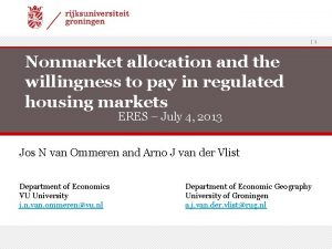 1 Nonmarket allocation and the willingness to pay