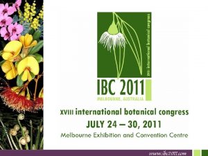 an invitation The Australian botanical community invites you