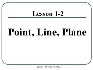 Lesson 1 2 Point Line Plane Lesson 1