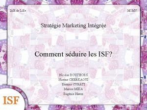 IAE de Lille M 1 MV Stratgie Marketing