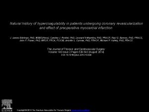 Natural history of hypercoagulability in patients undergoing coronary