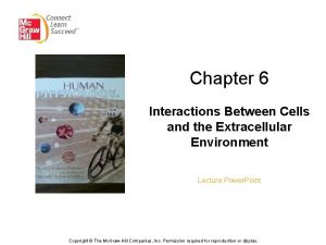 Chapter 6 Interactions Between Cells and the Extracellular