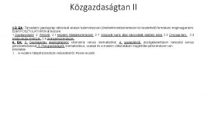 Kzgazdasgtan II 1 3 EA Trsadalmi gazdagsg vltozst