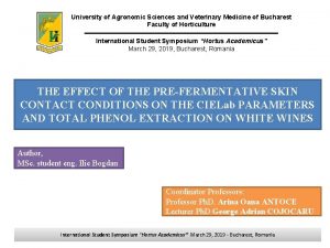 University of Agronomic Sciences and Veterinary Medicine of