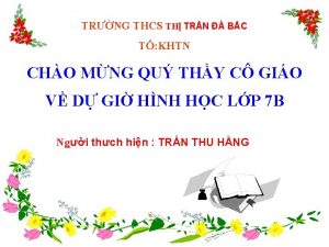 TRNG THCS TH TRN BC T KHTN CHO