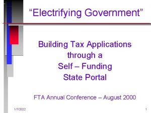 Electrifying Government Building Tax Applications through a Self