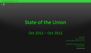 State of the Union Oct 2011 Oct 2012