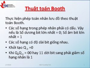 Thut ton Booth Thc hin php ton nhn