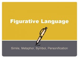 Figurative Language Simile Metaphor Symbol Personification Personification is