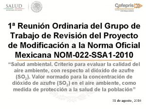 1 Reunin Ordinaria del Grupo de Trabajo de