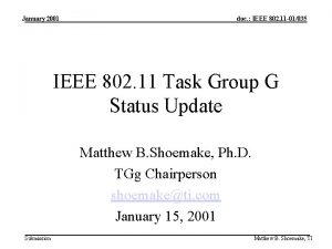 January 2001 doc IEEE 802 11 01035 IEEE